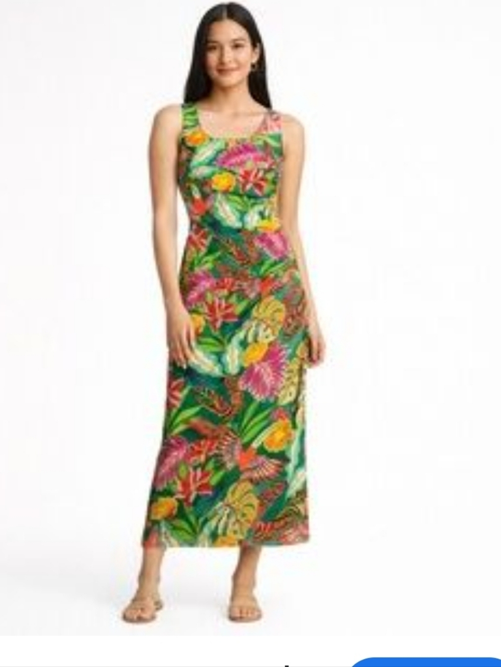 gibson latimer tropical floral bird print midi dress